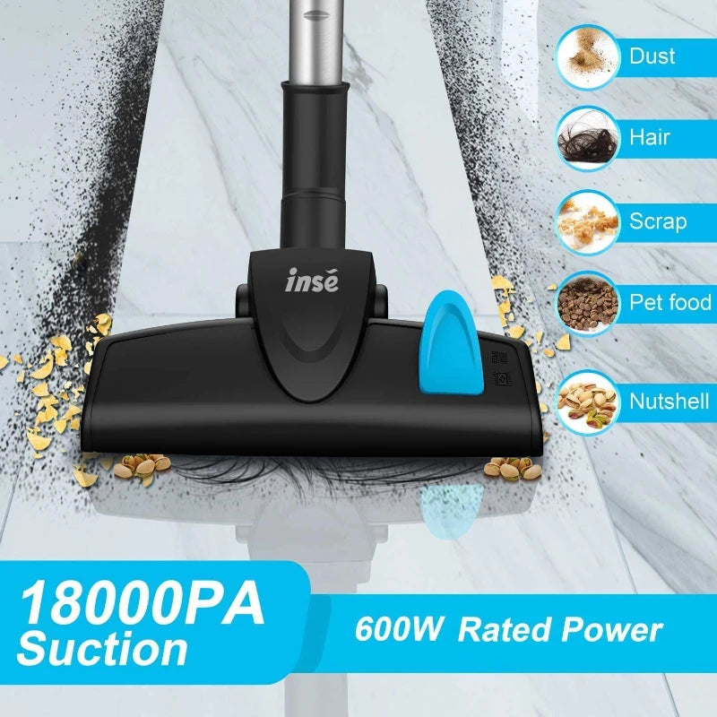 Corded Stick Vacuum Cleaner – 600W Powerful Suction