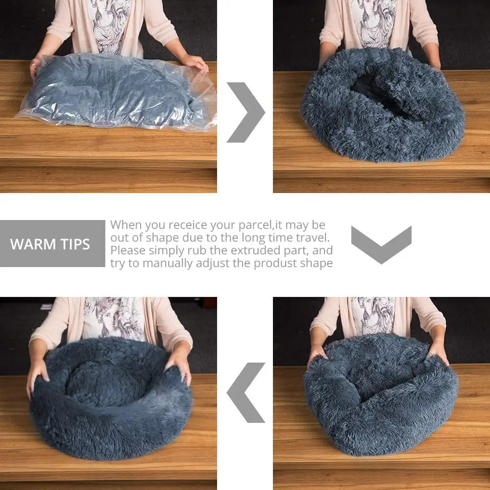 Super Soft Round Pet Bed for Dogs & Cats