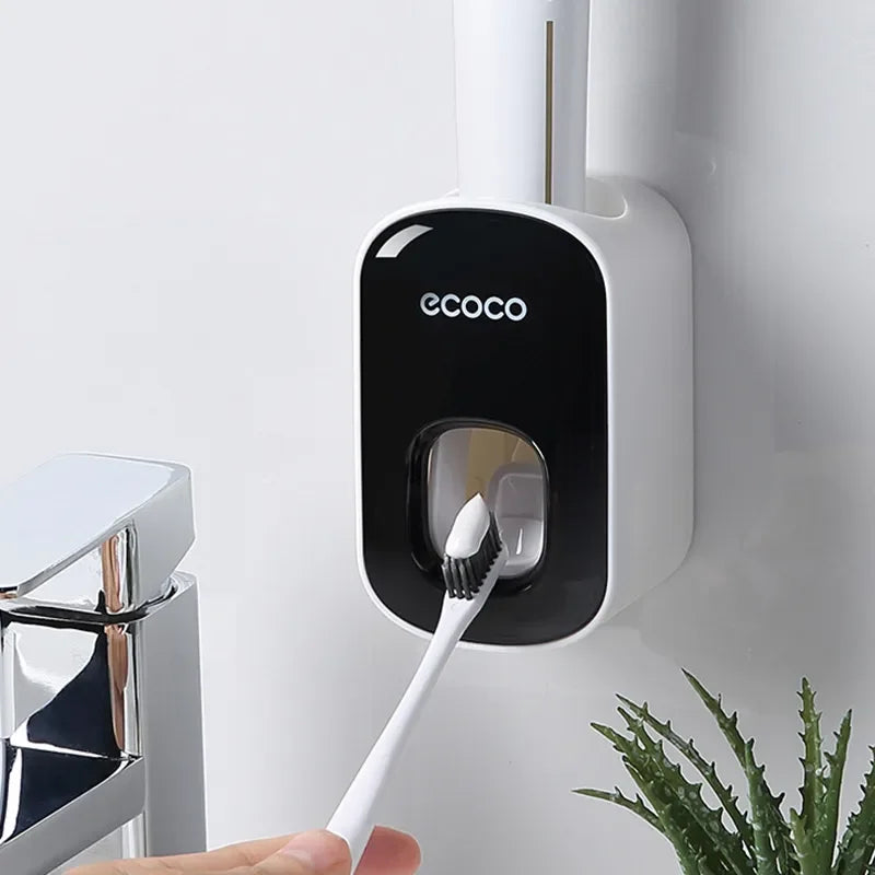 Automatic Toothpaste Dispenser & Toothbrush Holder Set