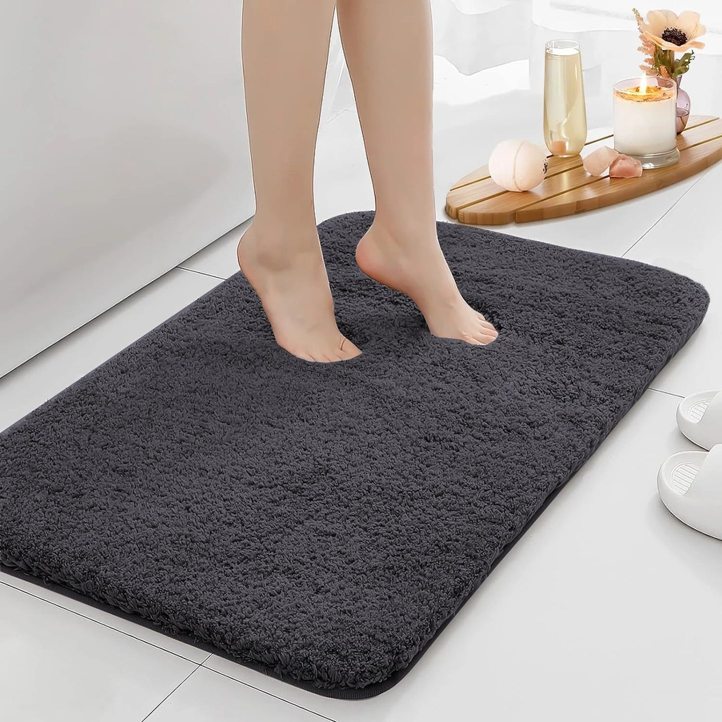 Anti-slip bathroom floor mat water absorbent bath mat home decoration