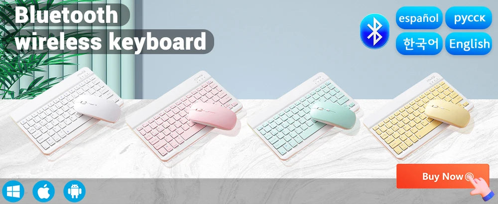 Bluetooth Wireless Keyboard & Mouse for Tablets