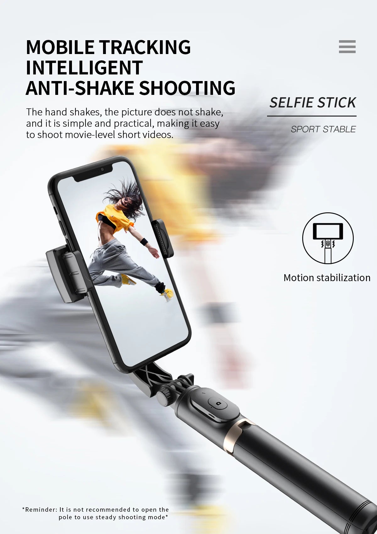 NEW Phone Gimbal Stabilizer Wireless Bluetooth Selfie Stick