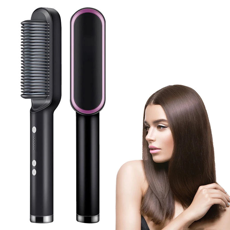 Fast Heating Electric Hair Straightener Brush