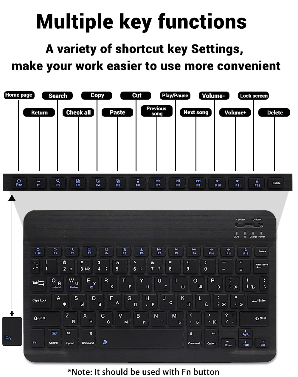 Bluetooth Wireless Keyboard & Mouse for Tablets