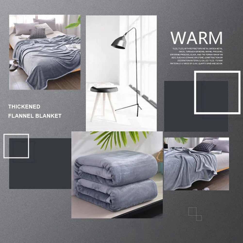 Grey Flannel Fleece Blanket – Ultra Soft & Cozy