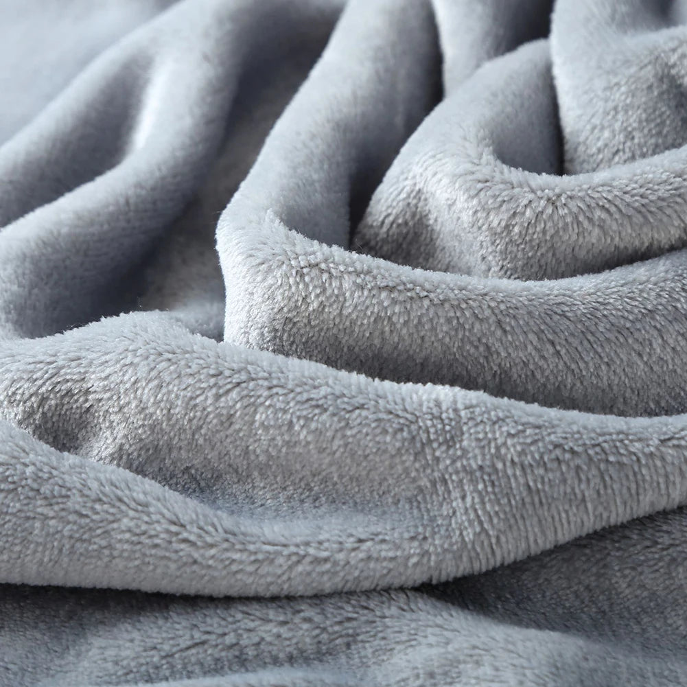 Grey Flannel Fleece Blanket – Ultra Soft & Cozy