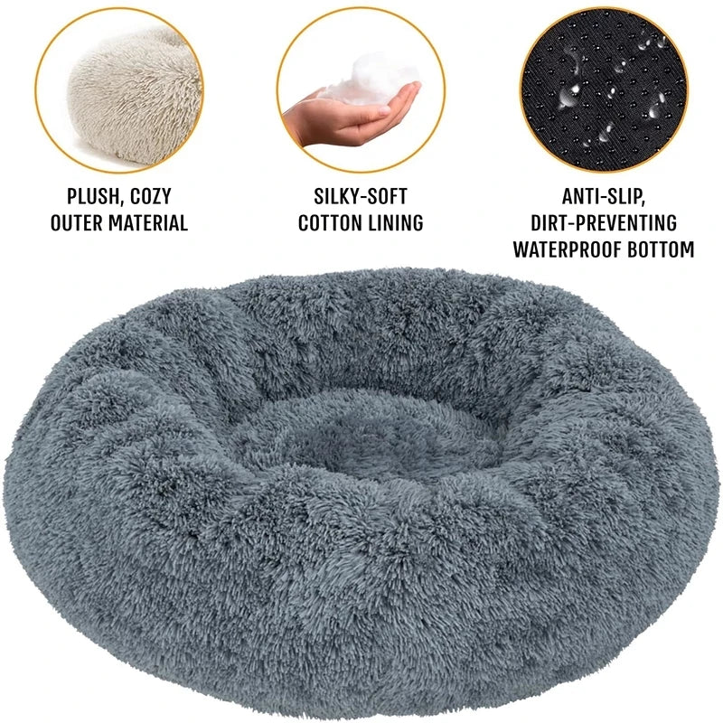 Super Soft Round Pet Bed for Dogs & Cats