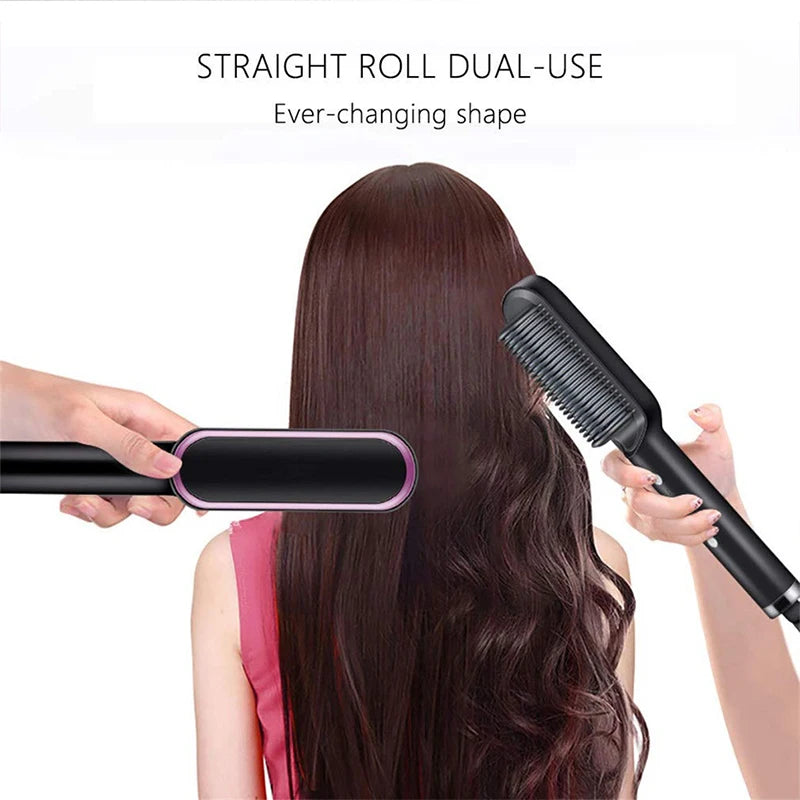 Fast Heating Electric Hair Straightener Brush