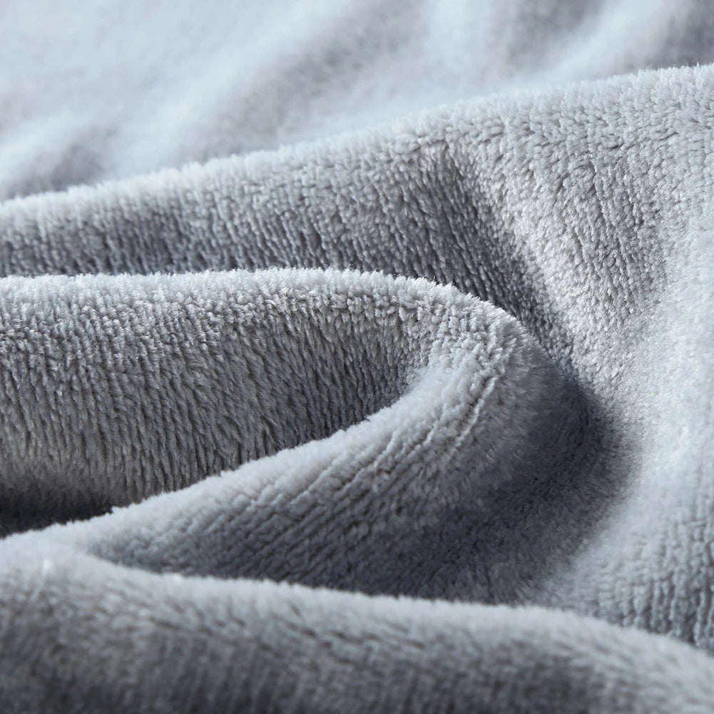 Grey Flannel Fleece Blanket – Ultra Soft & Cozy