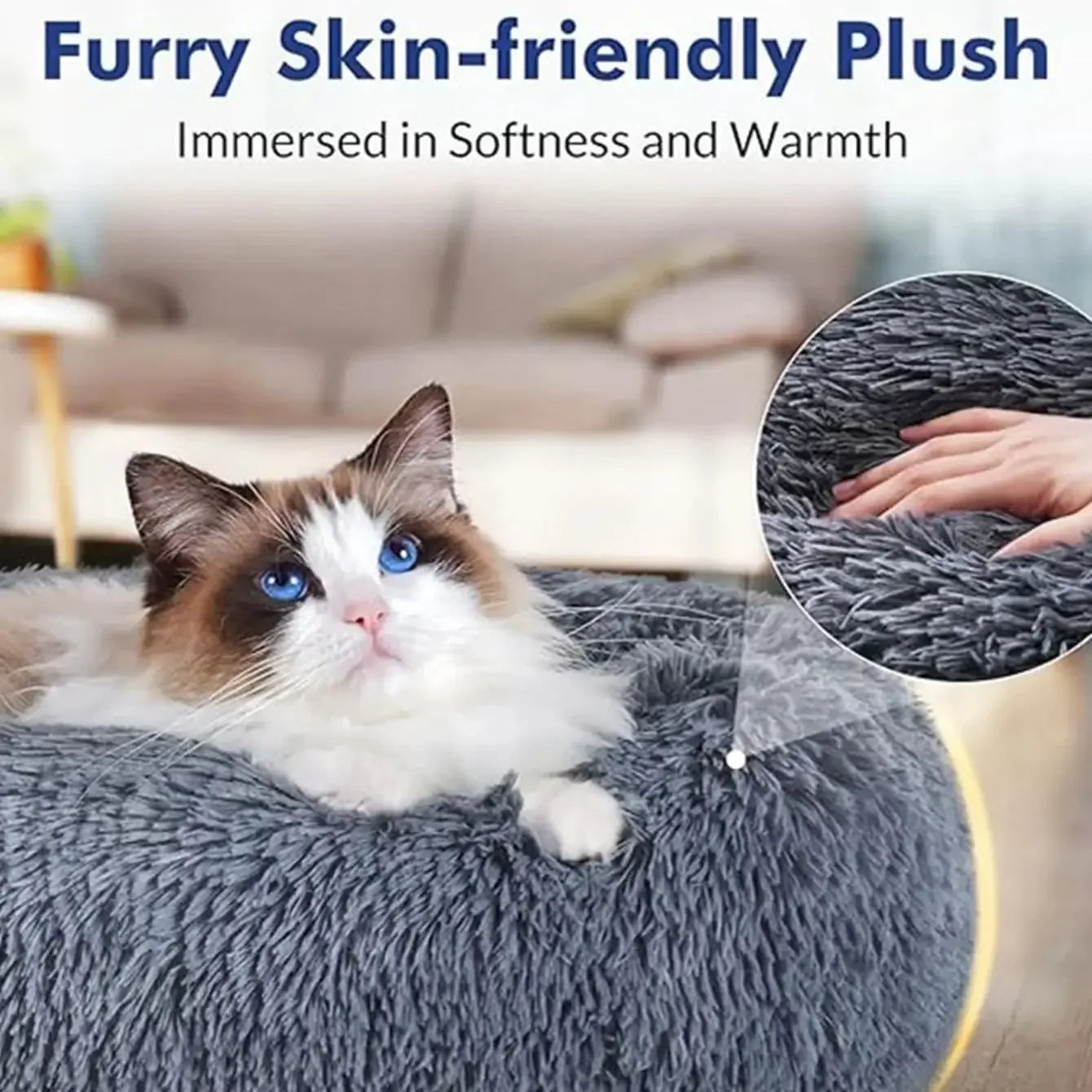 Super Soft Round Pet Bed for Dogs & Cats