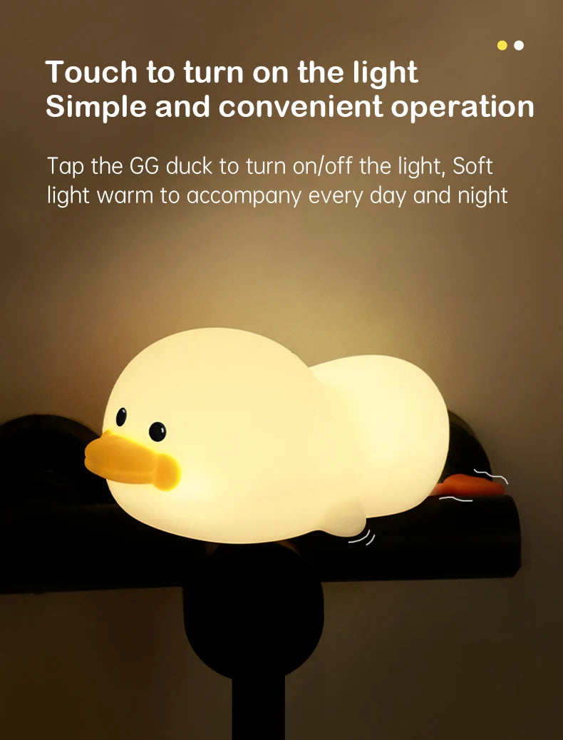 Doudou Duck Soft Silicone Night Light