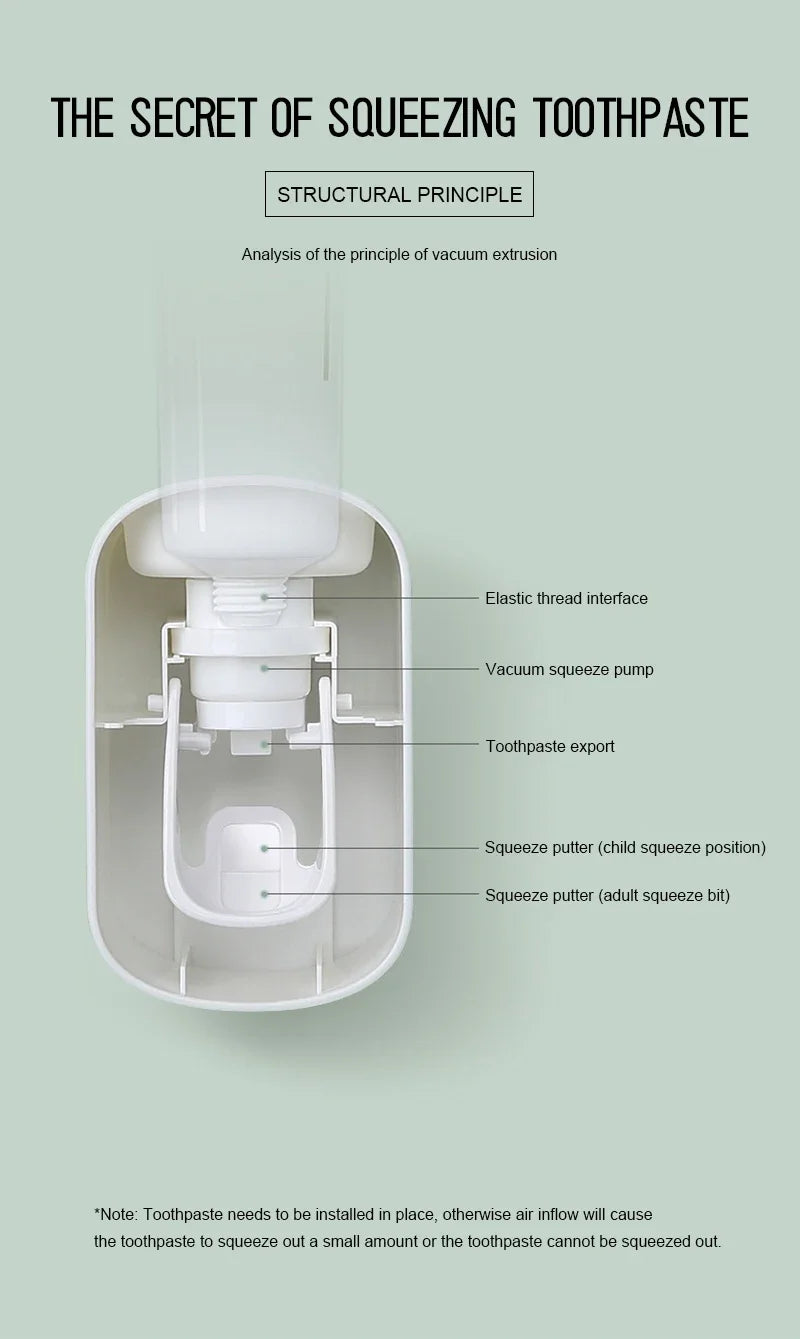 Automatic Toothpaste Dispenser & Toothbrush Holder Set