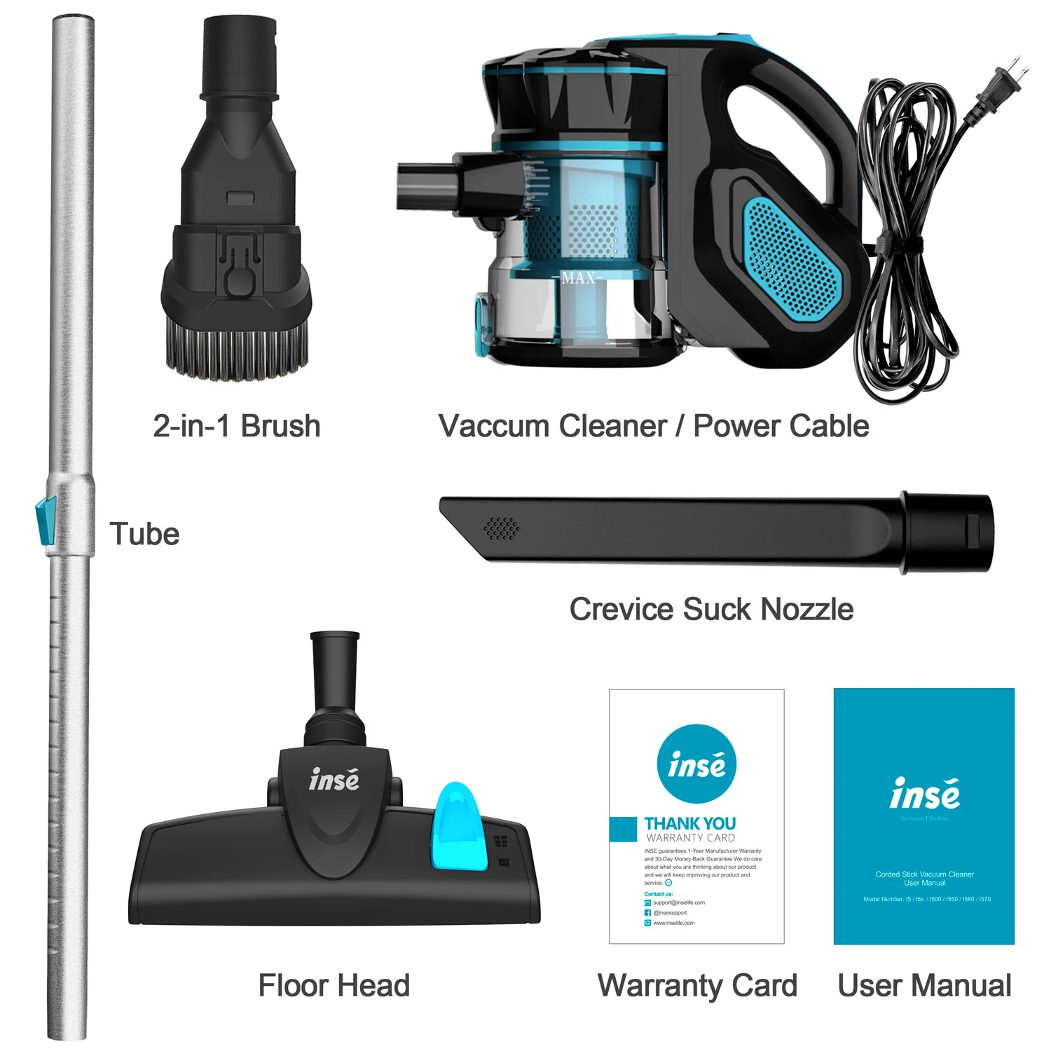 Corded Stick Vacuum Cleaner – 600W Powerful Suction