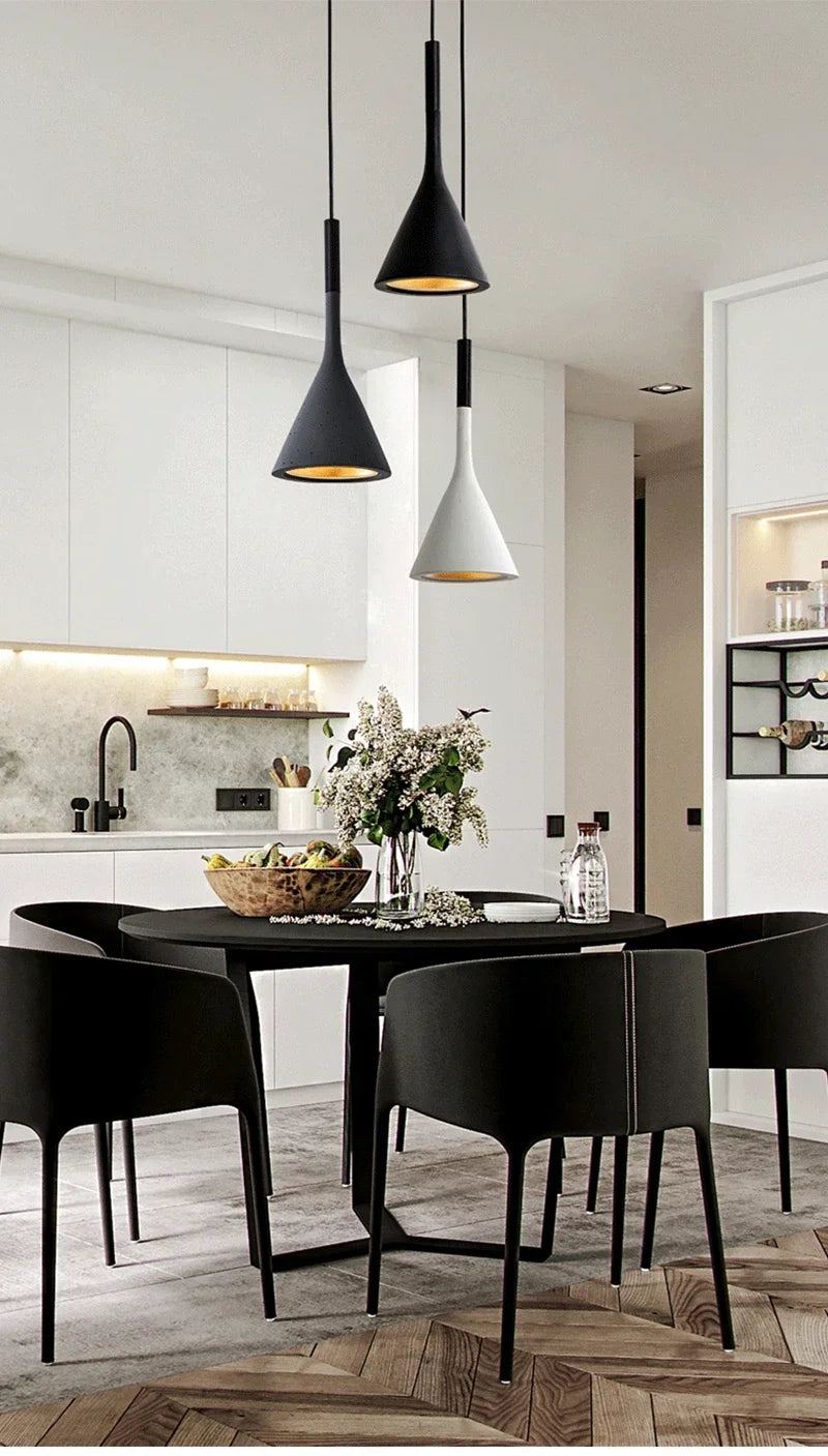 Modern LED Pendant Lights Black & White E27