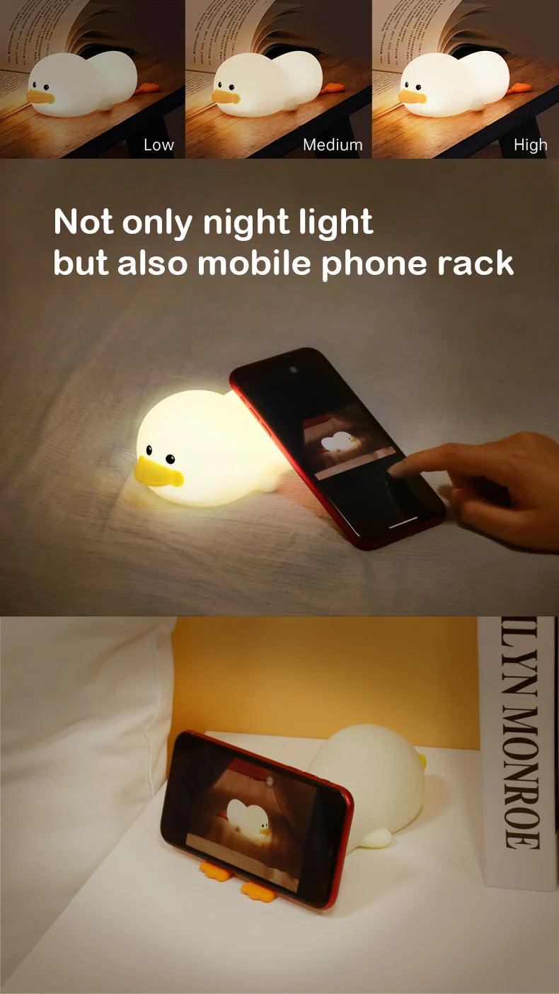 Doudou Duck Soft Silicone Night Light