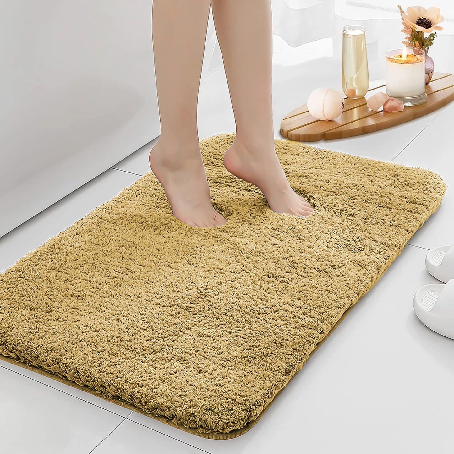 Anti-slip bathroom floor mat water absorbent bath mat home decoration