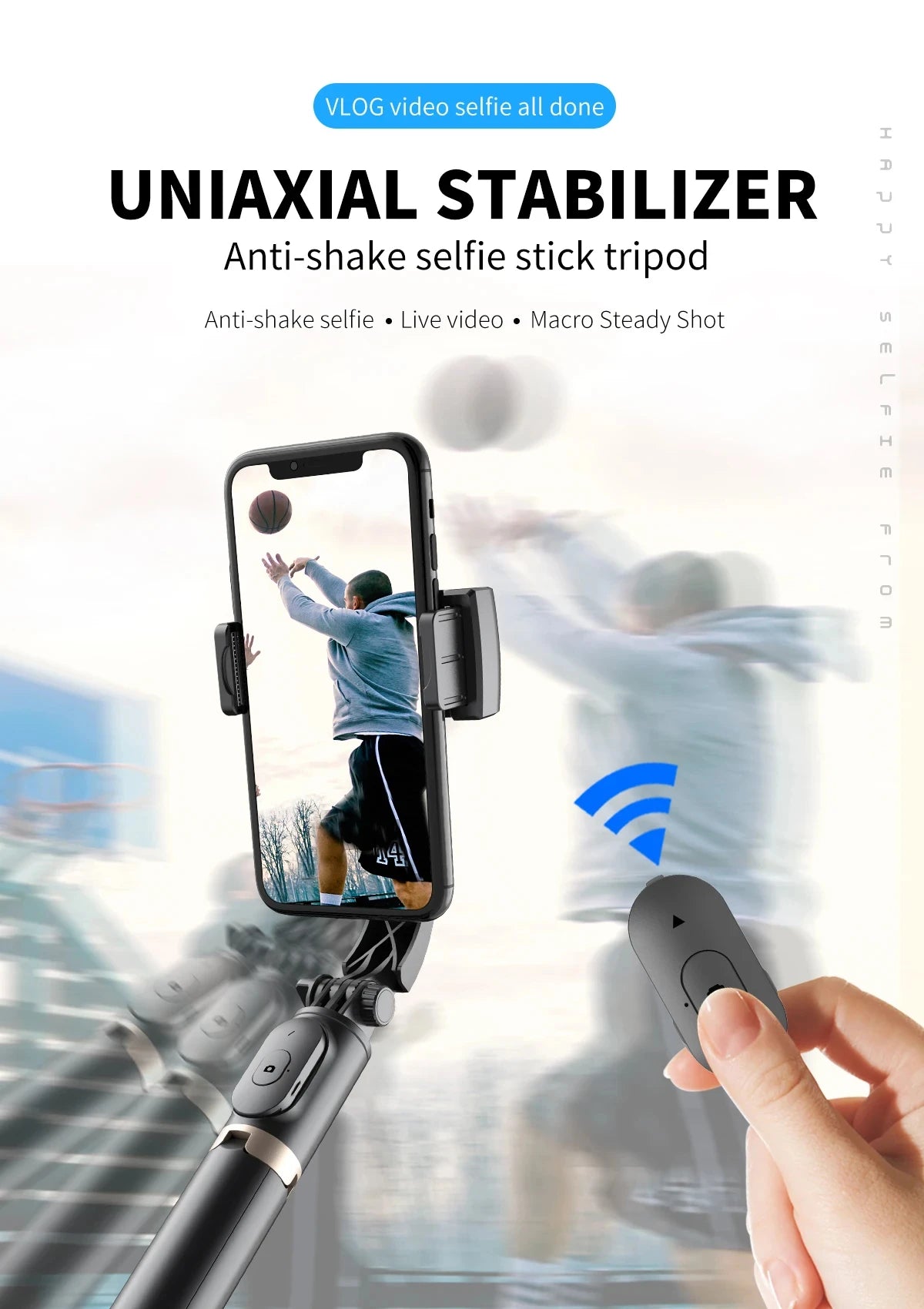 NEW Phone Gimbal Stabilizer Wireless Bluetooth Selfie Stick