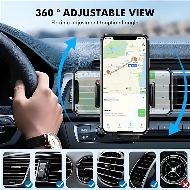 Car Phone Holder Air Vent Clip for 4.7-6.7 Inch Smartphones