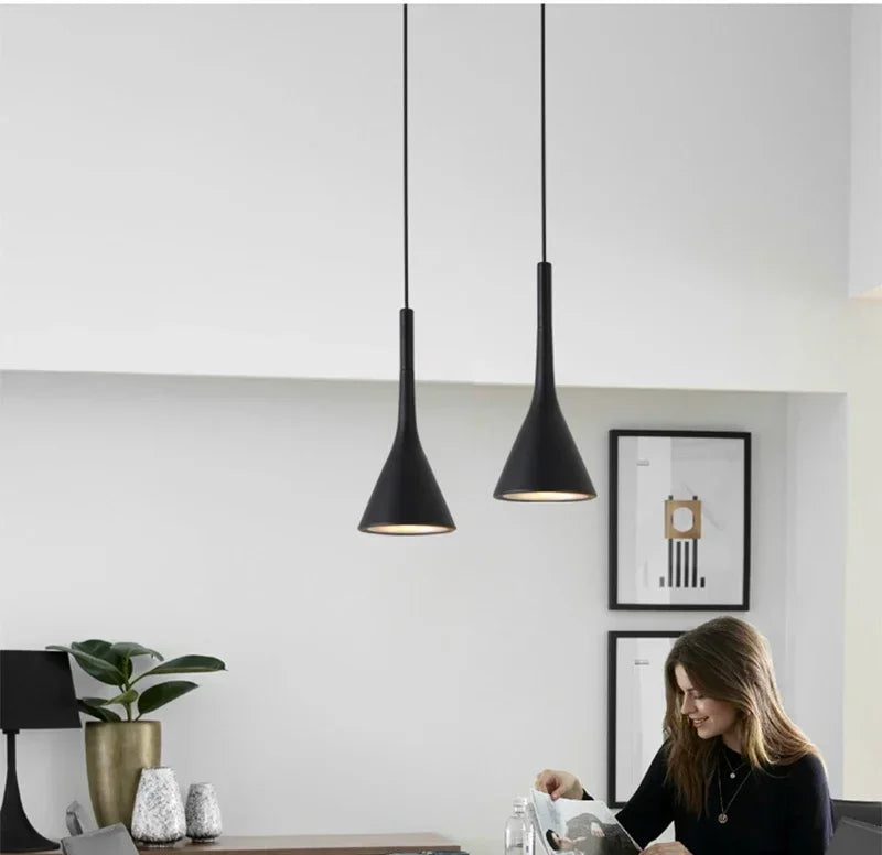 Modern LED Pendant Lights Black & White E27