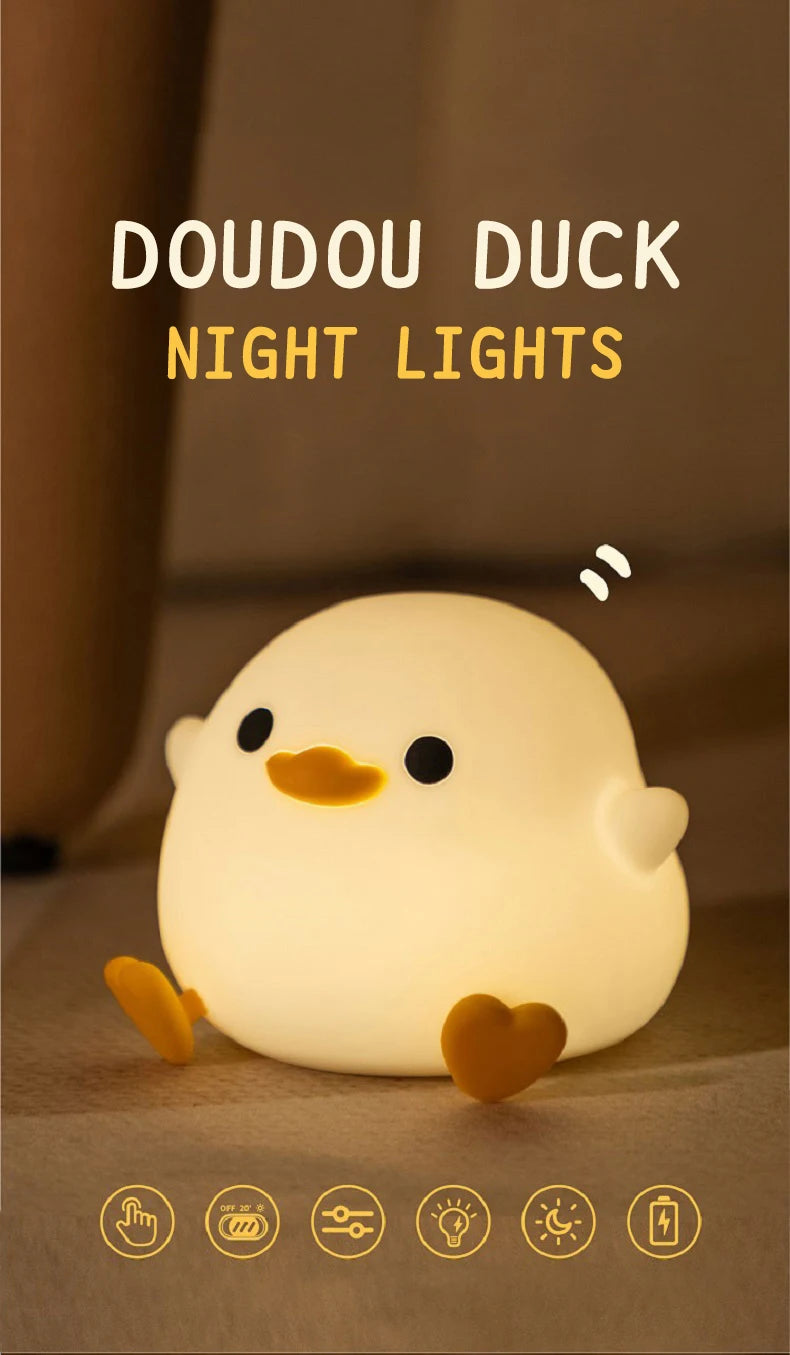 Doudou Duck Soft Silicone Night Light