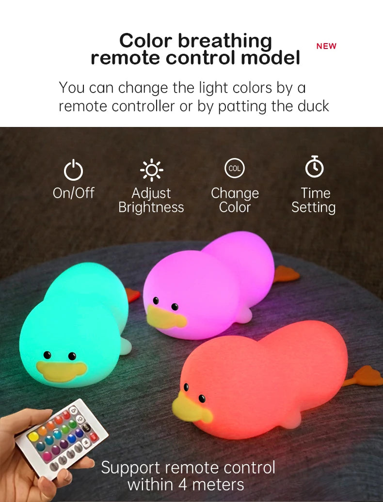 Doudou Duck Soft Silicone Night Light