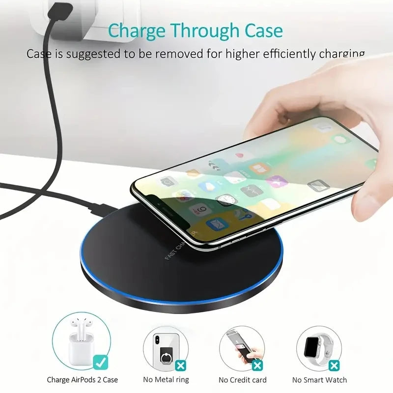 30W Fast Wireless Charger – Slim & Universal