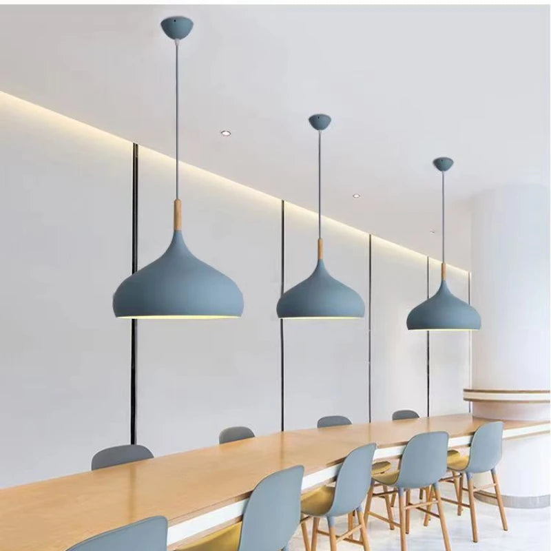 Nordic Colored Chandelier Wooden Pendant Light