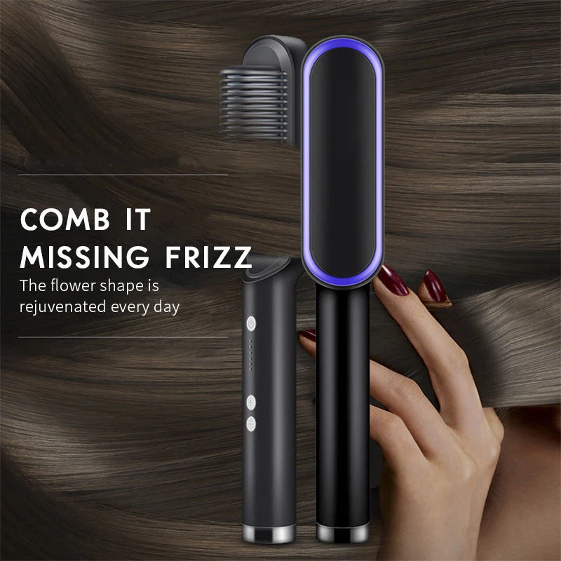 Fast Heating Electric Hair Straightener Brush