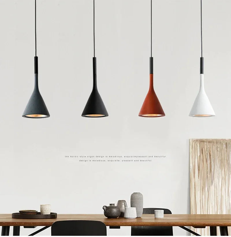 Modern LED Pendant Lights Black & White E27