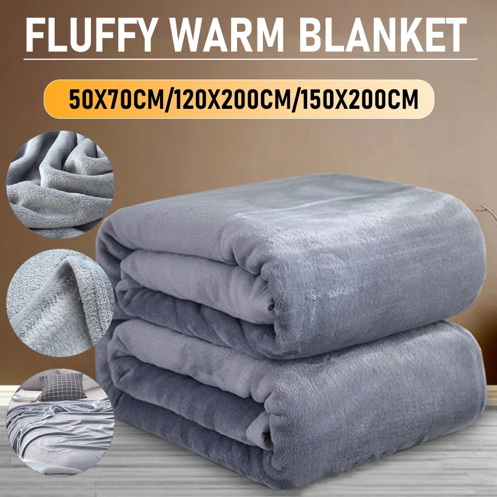 Grey Flannel Fleece Blanket – Ultra Soft & Cozy