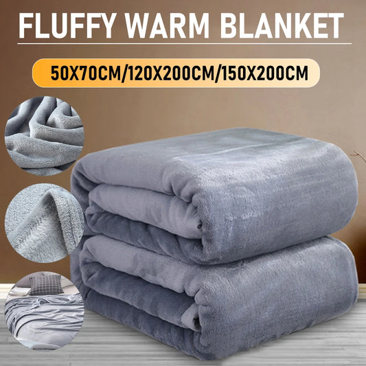 Grey Flannel Fleece Blanket – Ultra Soft & Cozy