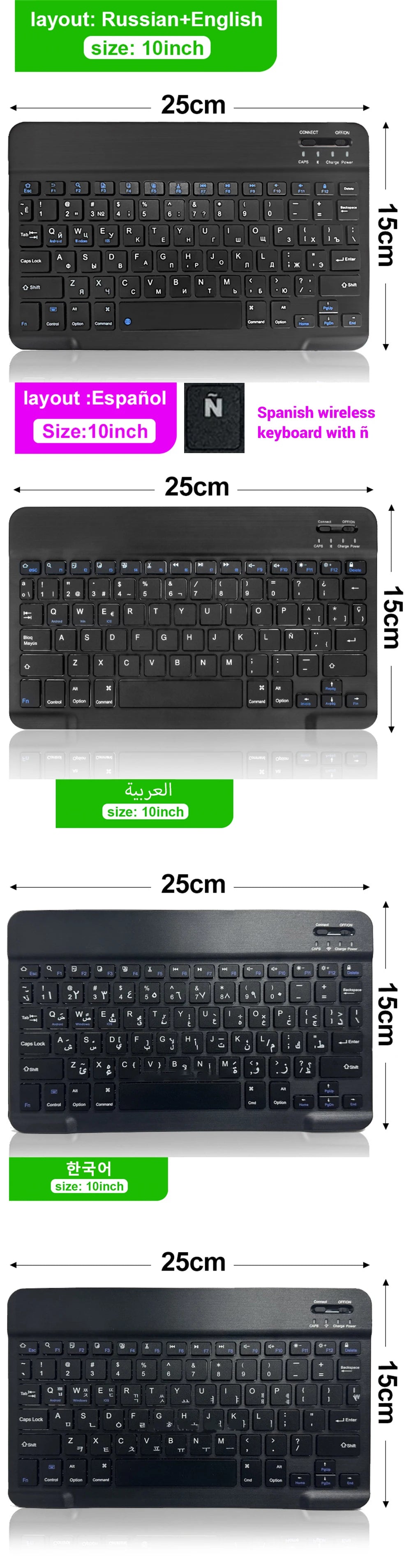 Bluetooth Wireless Keyboard & Mouse for Tablets