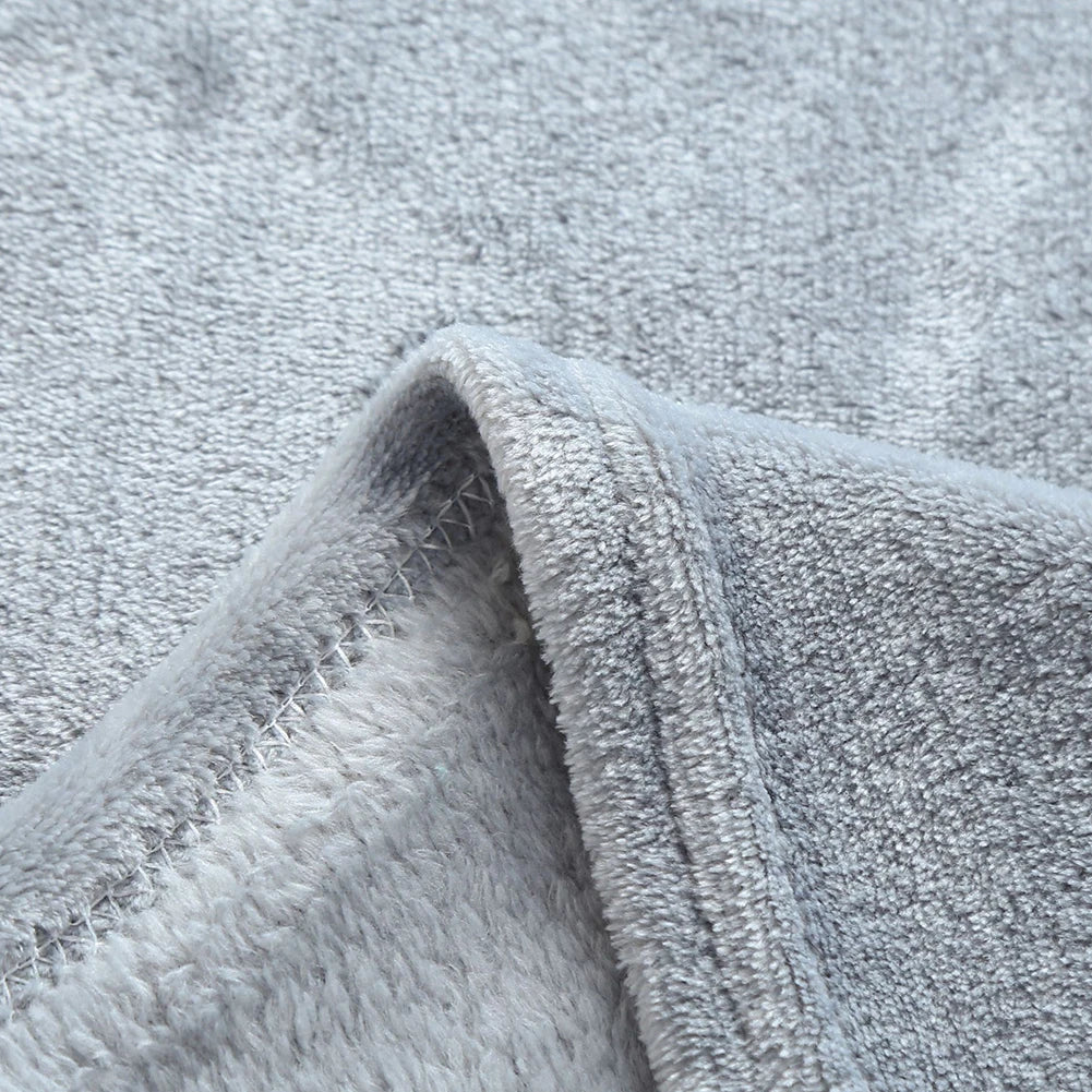 Grey Flannel Fleece Blanket – Ultra Soft & Cozy