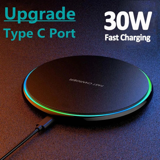 30W Fast Wireless Charger – Slim & Universal