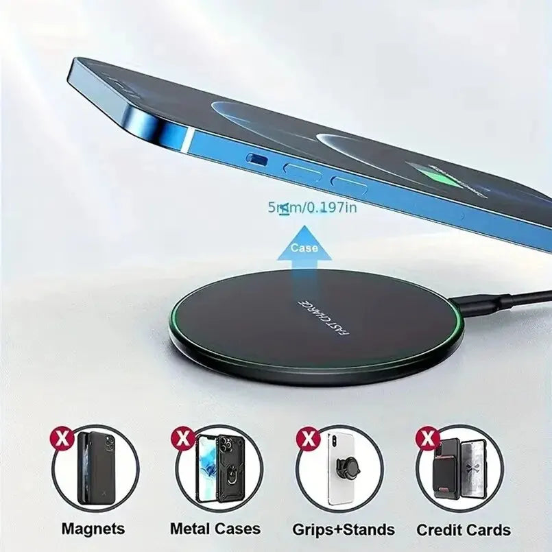 30W Fast Wireless Charger – Slim & Universal