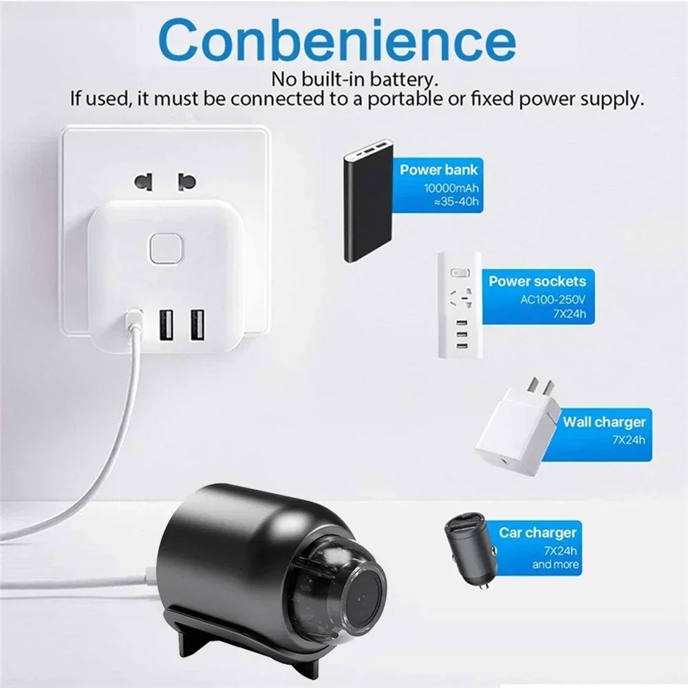 Outdoor Wireless Mini Compact Camera HD 1080P