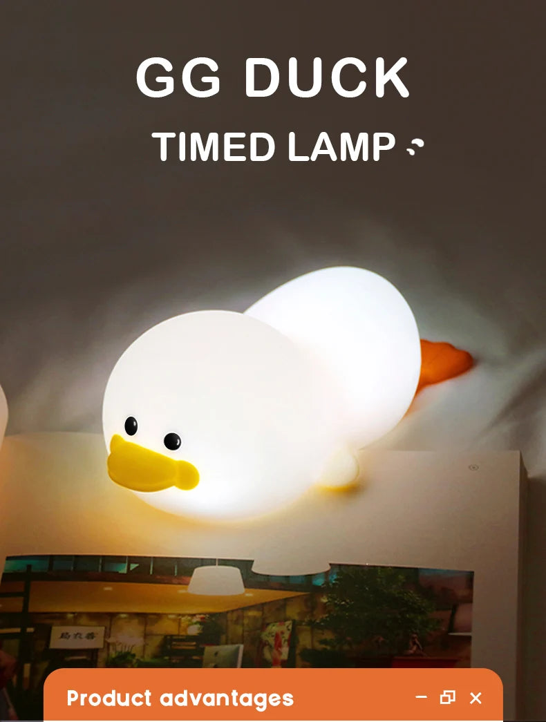 Doudou Duck Soft Silicone Night Light